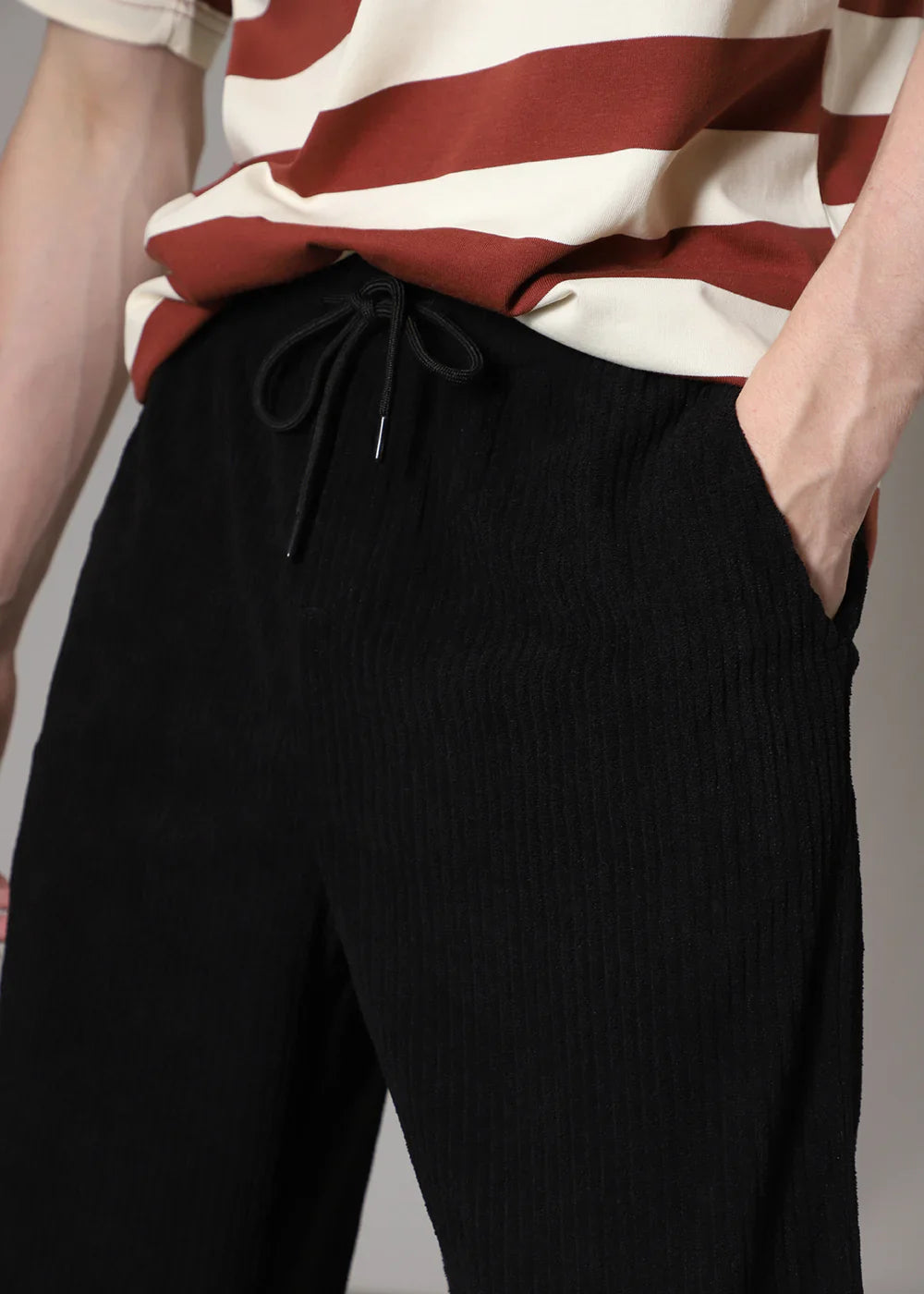 Pantalon tube côtelé