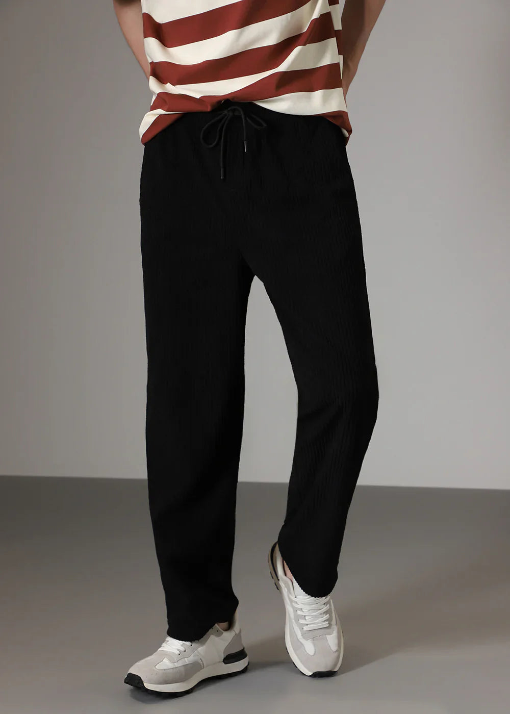 Pantalon tube côtelé