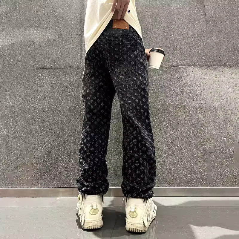 Jeans in denim jacquard