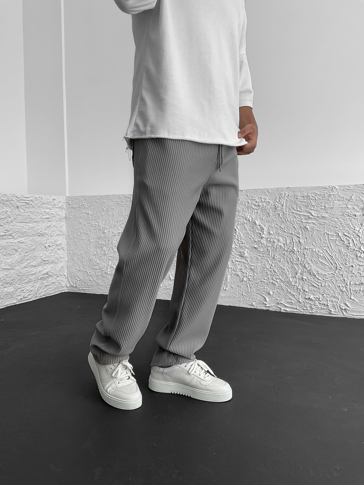 Pantalon tube côtelé